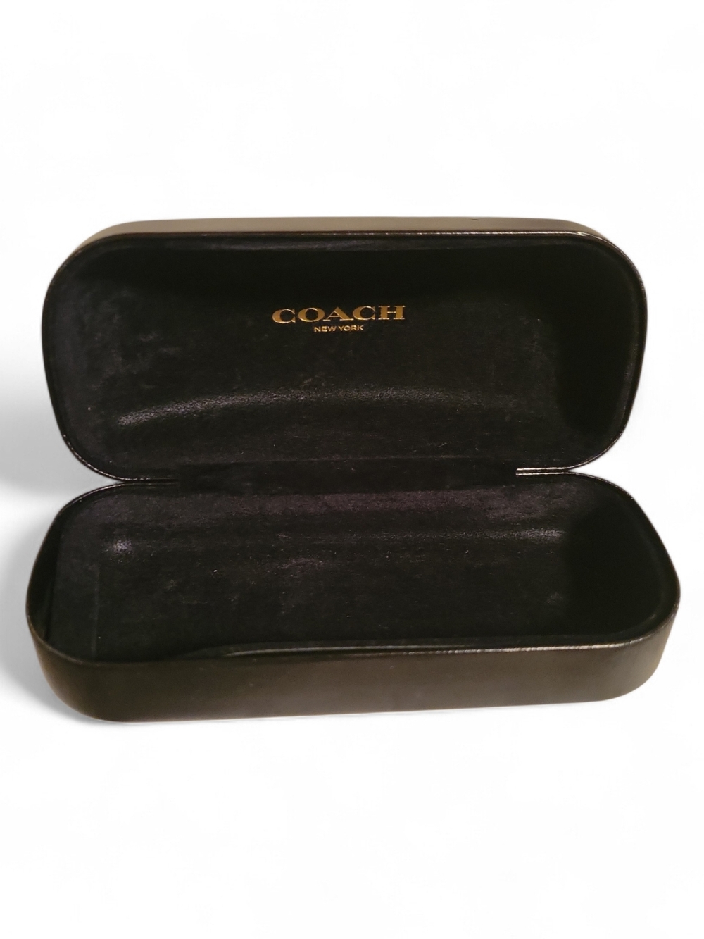 Coach Black Hard Eyewear Case with Gold Logo